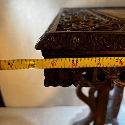 Antique Carved Dragon/Snake Occasional Table Burmese? Anglo Indian 