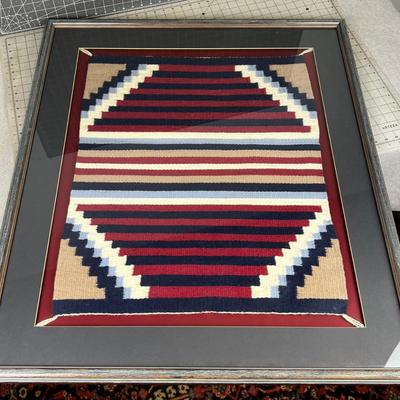 Framed Navaho Weaving Blanket/Rug 