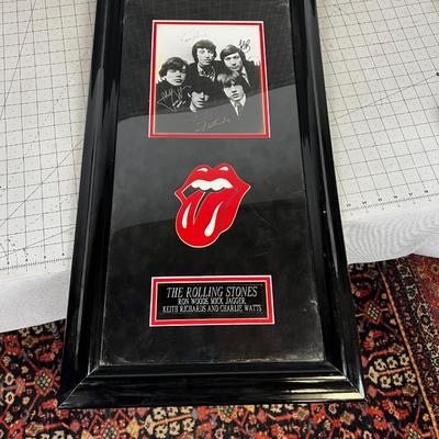 Autographed Rolling Stones Photo, framed. 