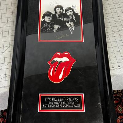 Autographed Rolling Stones Photo, framed. 