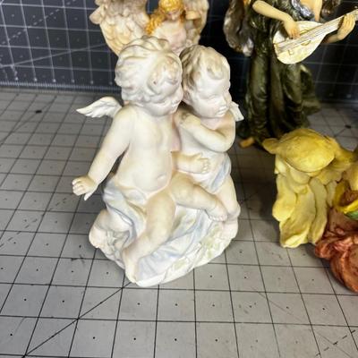 Mostly Resin, Wedgewood & Ceramic Angel Collection Lot (6) 