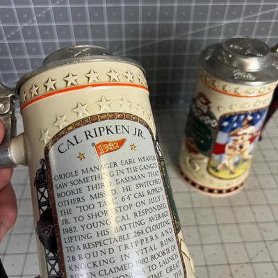 2 Cal Ripken, Orioles Beer Mugs with COA 