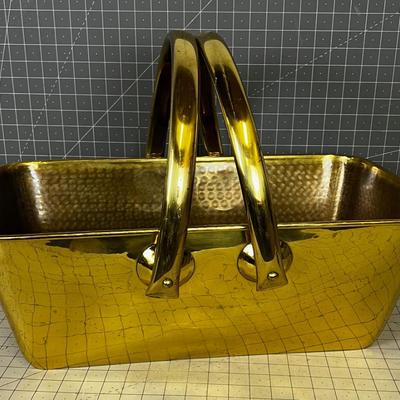 Hand Crafted in Italy for Ethan Allen Brass Basket 