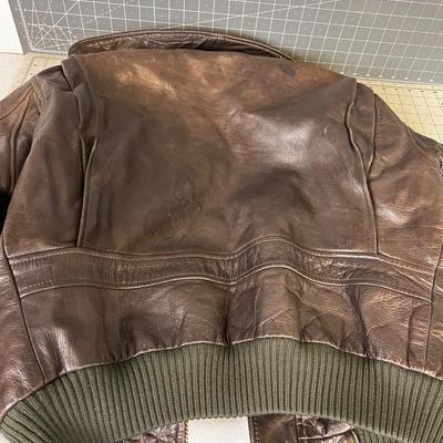 Leather Aviator Jacket Brown