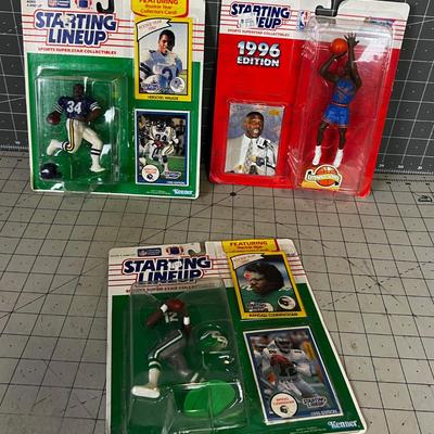 3 Action Figures, Staring Line Up, New on the Card