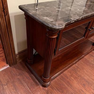 Console Table Mahogany w/Faux Stone Top