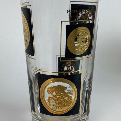 MCM ANCHOR HOCKING GOLD COIN 10 1/2 oz BEVERAGE GLASSES set of 4