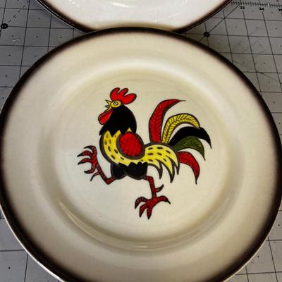 Red Rooster Poppy Plates