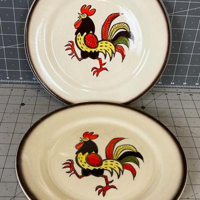 Red Rooster Poppy Plates