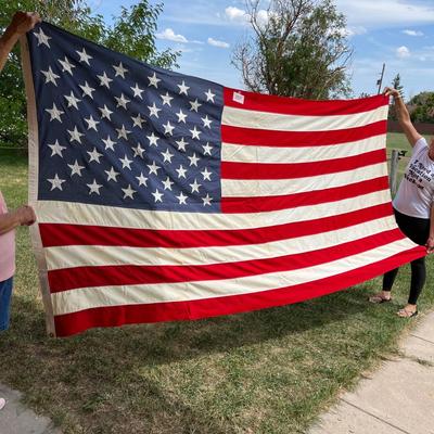 American Flag with box