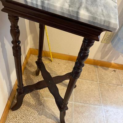 Marble top wooden table