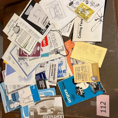 Variety of vintage manuals