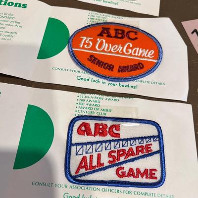 Vintage bowling award patches