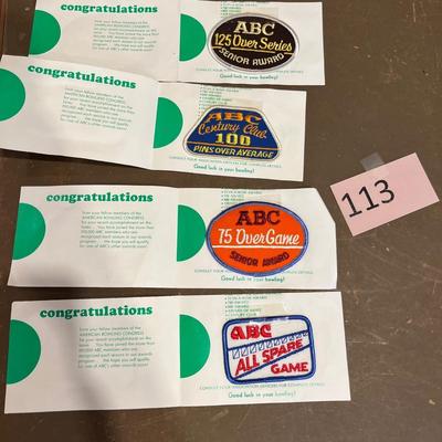Vintage bowling award patches