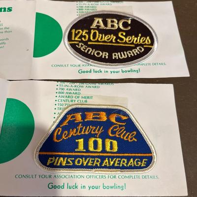 Vintage bowling award patches