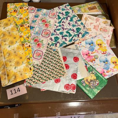 Scraps of vintage wrapping paper
