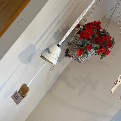 Wind chime, and fall flower basket