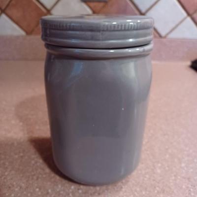 Stoneware Push Top Jar