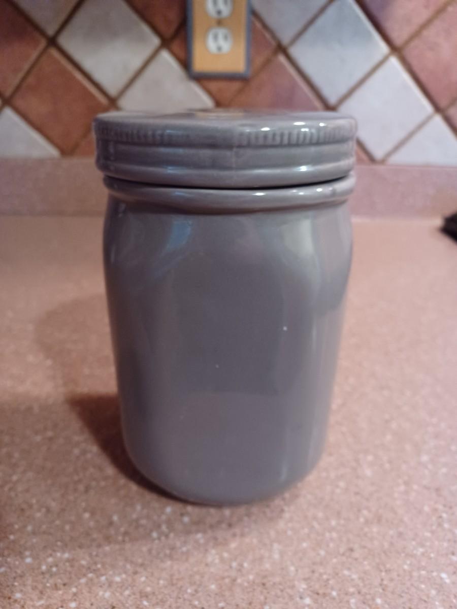 Stoneware Push Top Jar