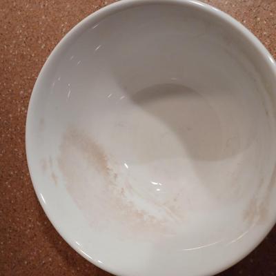 2 mismatched White bowls