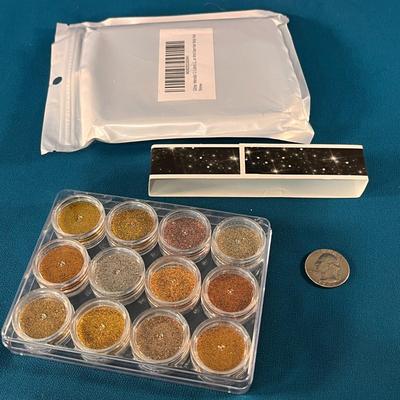 NEW IN PACKAGE 12 ASSORTED GLITTER FOR HAIR FACE NAILS NEVER OPENED