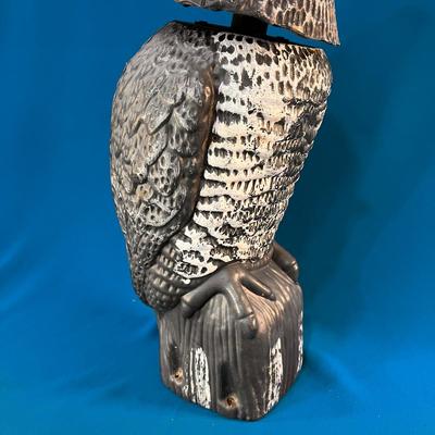 SWIVEL HEAD DARK OWL FIGURINE SCARE AWAY BIRDS GHOSTS?