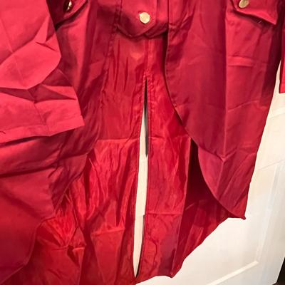 FANCY MENâ€™S LONG TAIL JACKET w/ BUILT-IN VEST NEW IN PACKAGE WINE RED 2XL