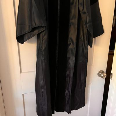 BLACK DOCTORAL GRADUATION GOWN LIKE NEW GREAT COSTUME IDEA