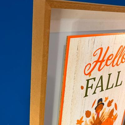 â€œHELLO FALLâ€ CUTE PUMPKIN, TURKEY SIGN NEW IN BOX