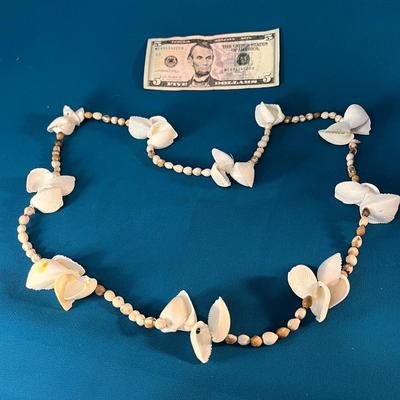 42â€ LONG SEASHELL NECKLACE GREAT FOR MERMAID COSTUME