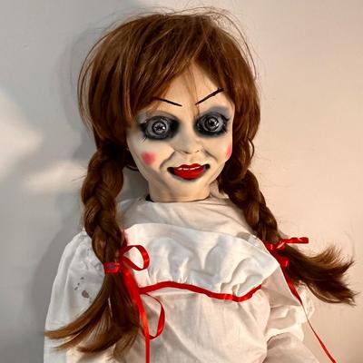 LARGE SITTING ANNABELLE HORROR MOVIE CHARACTER DOLL
