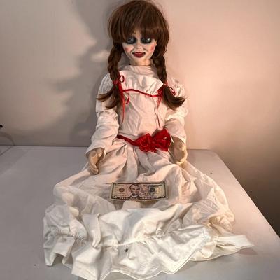 LARGE SITTING ANNABELLE HORROR MOVIE CHARACTER DOLL