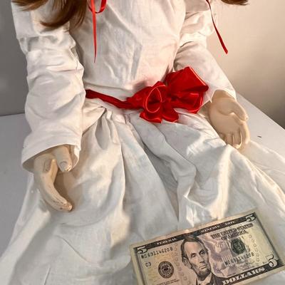 LARGE SITTING ANNABELLE HORROR MOVIE CHARACTER DOLL