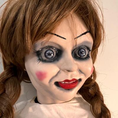 LARGE SITTING ANNABELLE HORROR MOVIE CHARACTER DOLL