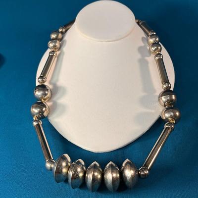 AWESOME CHUNKY INDUSTRIAL STYLE SILVER TONE NECKLACE