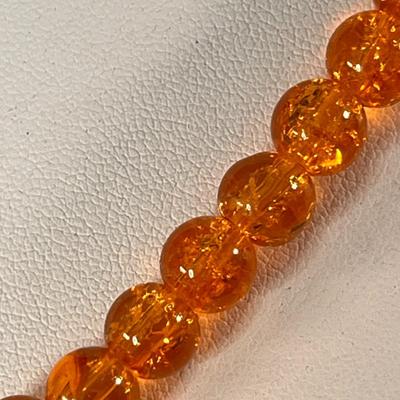 PUMPKIN COLORED GLASS BEAD NECKLACE