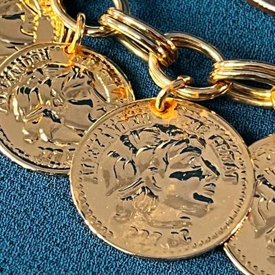 ALEXANDER THE GREAT DANGLY COIN BRACELET
