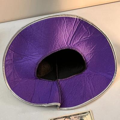 BLACK, SILVER and PURPLE FOAMY WITCHâ€™S HAT