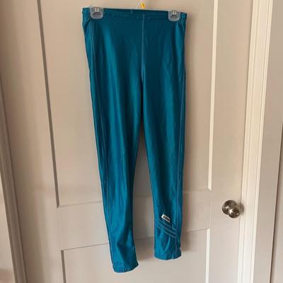 80â€™s BRIGHT TURQUOISE WORK-OUT PANTS LEGGINGS â€œLETâ€™S GET PHYSICAL!â€