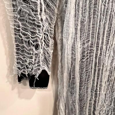 CHILDâ€™S ZOMBIE/MONSTER DRESS BLACK GOWN w/ GREY SHREDDED OVERLAY