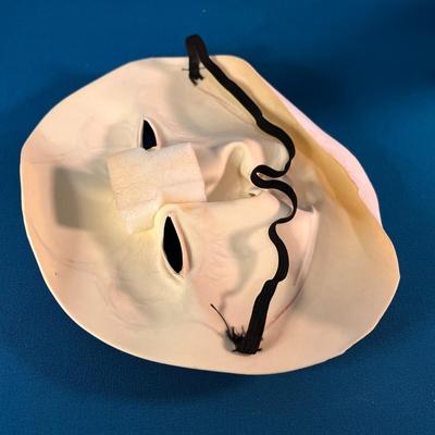 CREEPY WHITE, BLACK, RED RUBBER FACE MASK