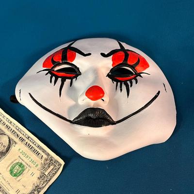 CREEPY WHITE, BLACK, RED RUBBER FACE MASK