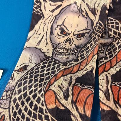 GHOULISH SKULL AND SNAKE TATTOO SLEEVE SET