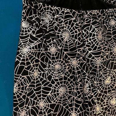 SILVER ON BLACK SPIDER WEB LEGGINGS 