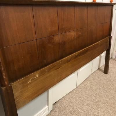 Mid century modern wooden headboard Full Size