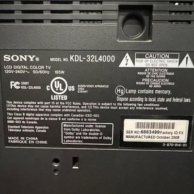 SONY Bravia 32â€ LCD TV with Remote
