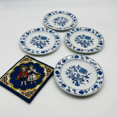 Vintage Cobalt Blue and White Floral Tea Set Plus More
