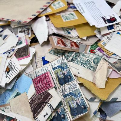 Huge pile of vintage stamps unsorted