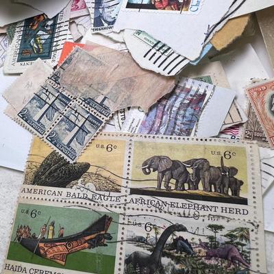 Huge pile of vintage stamps unsorted