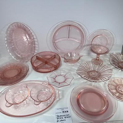 22 pieces of Pink 1932 glass